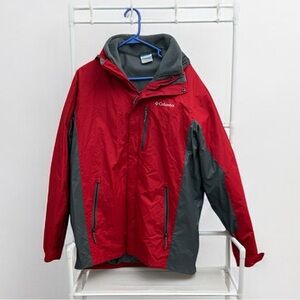 Columbia Glennmaker Interchangeable Waterproof Unisex Jacket Red Size L